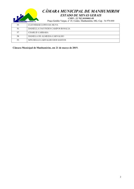 Lista de inscritos 2019 pag 2 Lista de inscritos 2019 pag 2