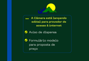 A Câmara está com edital para provedor de internet
