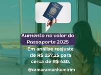 Aumento no valor do Passaporte 2025