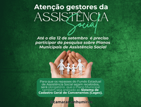 Pesquisa sobre Assistência Social pode ser respondida até 12/09